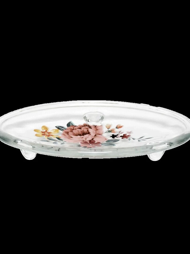 Porte savon en verre 15 x 9 x 2 cm Jayana Blanc