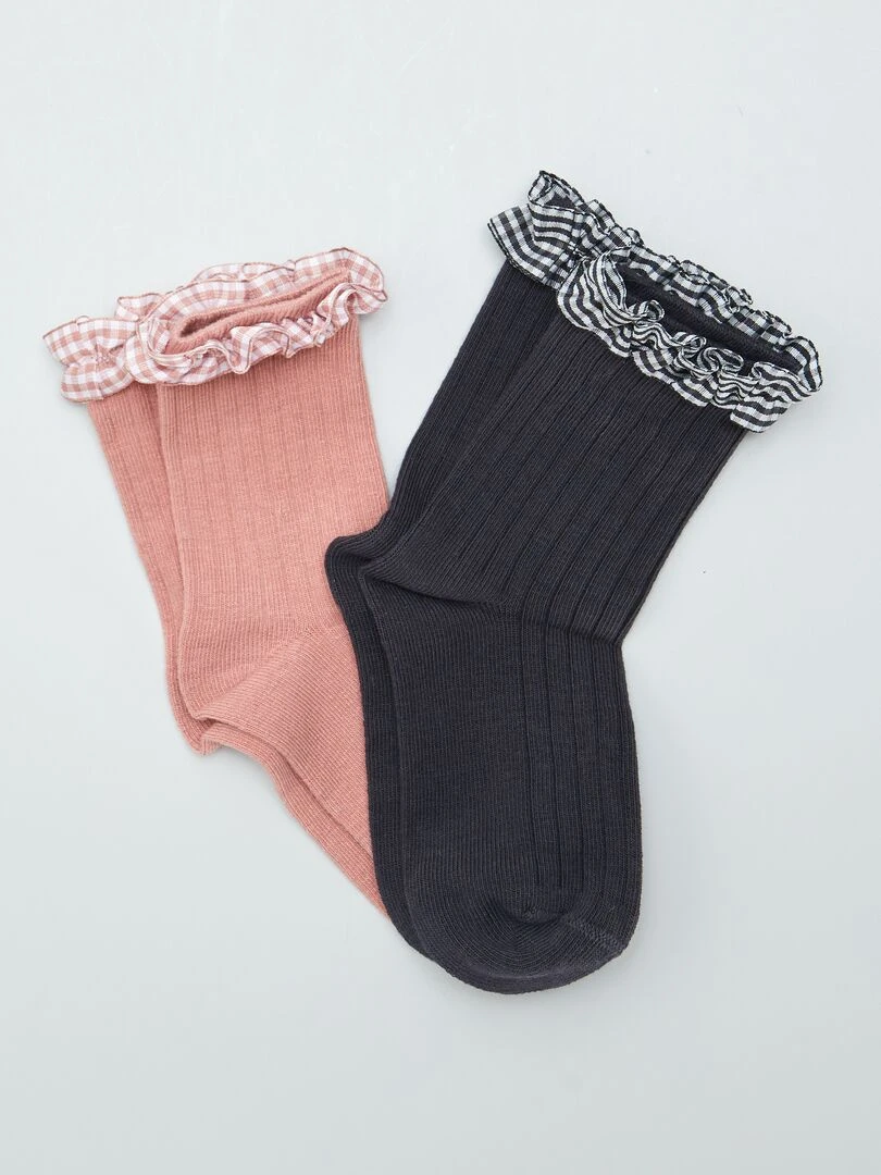 Lot de chaussettes à volants 2 paires Rose