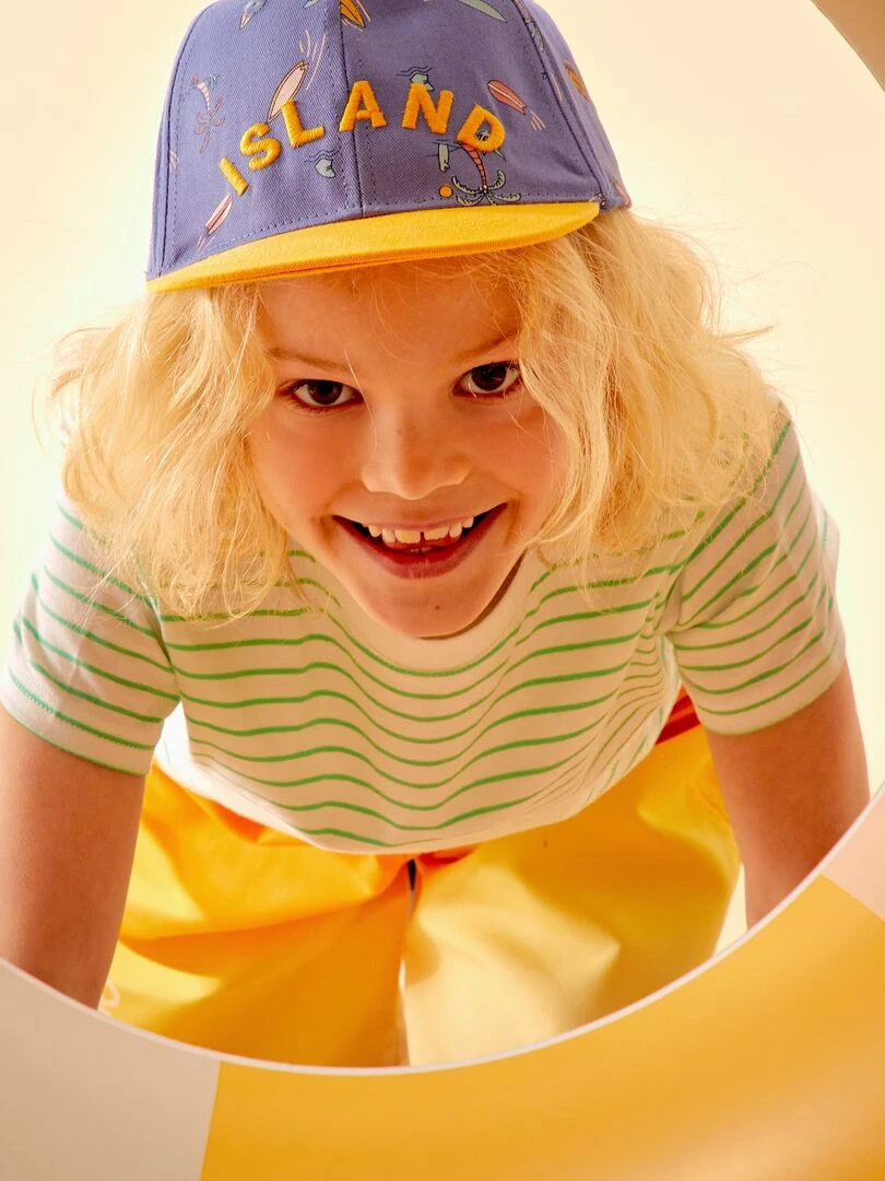 Casquette trucker broderie 'island'   Bleu/jaune