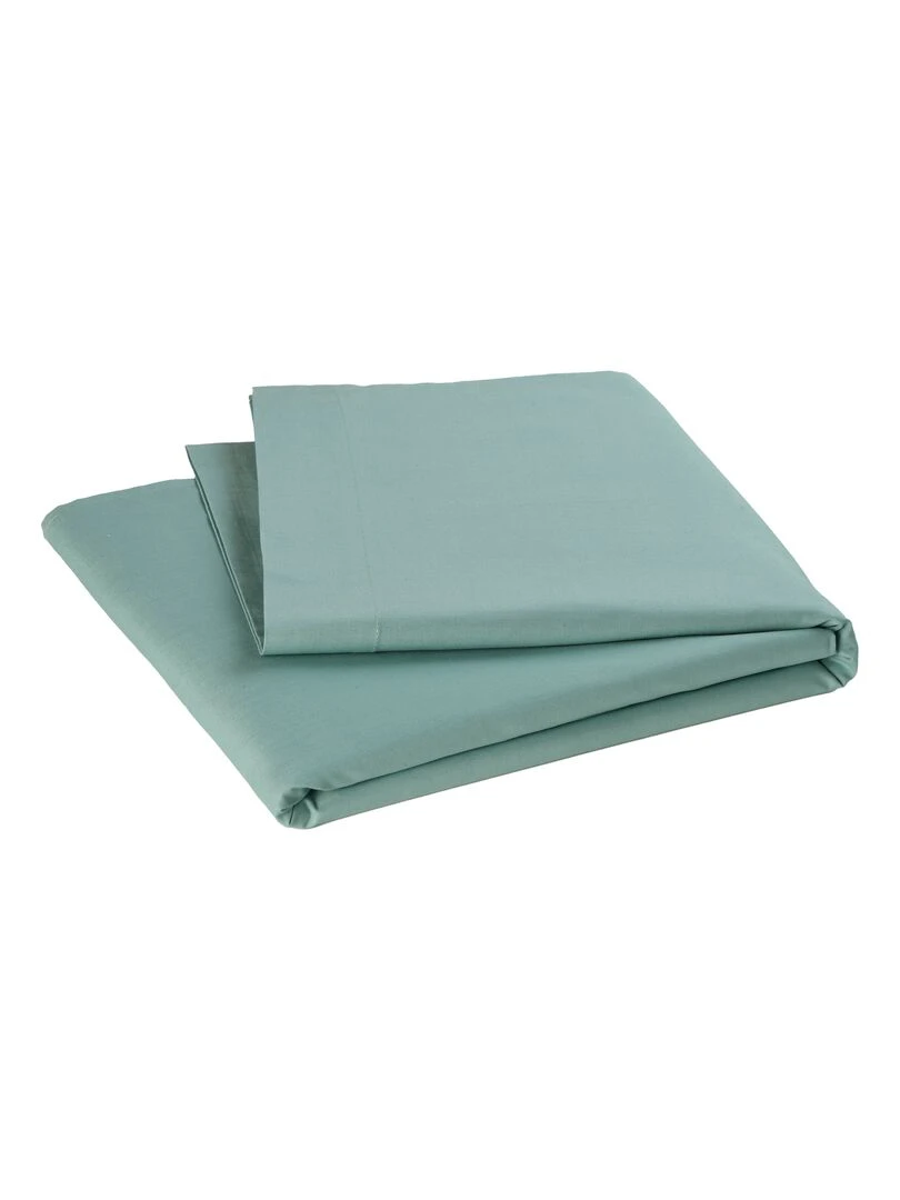 Drap plat pour lit bébé 100% coton Bio 'P'tit Basile' Bleu turquoise