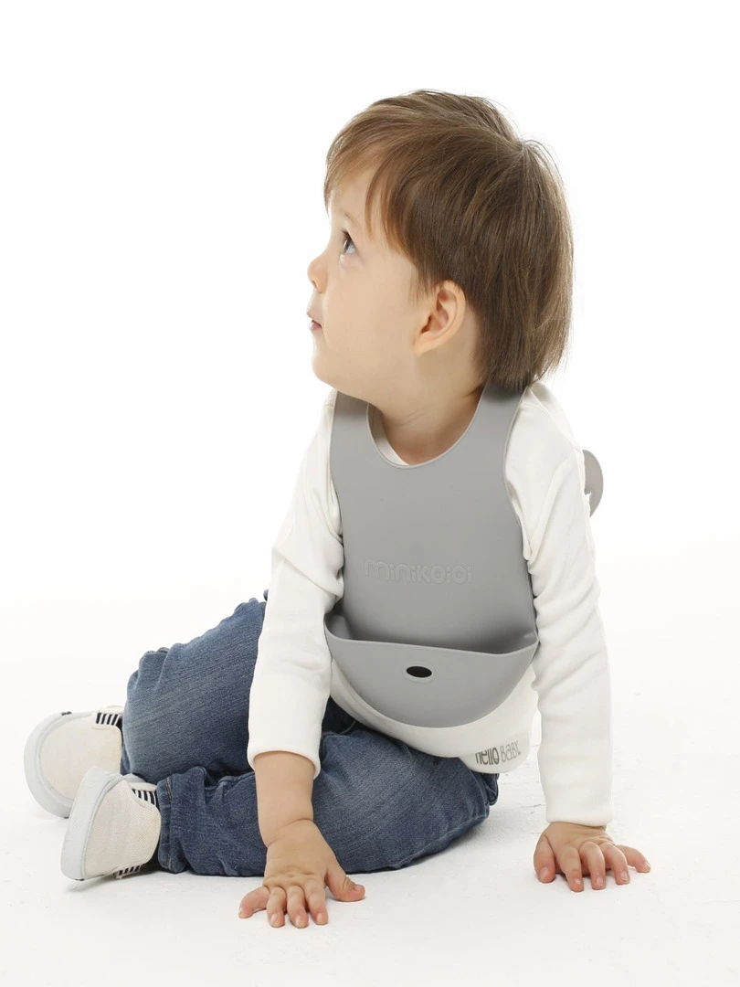 Bavoir Récupérateur En Silicone   Orange