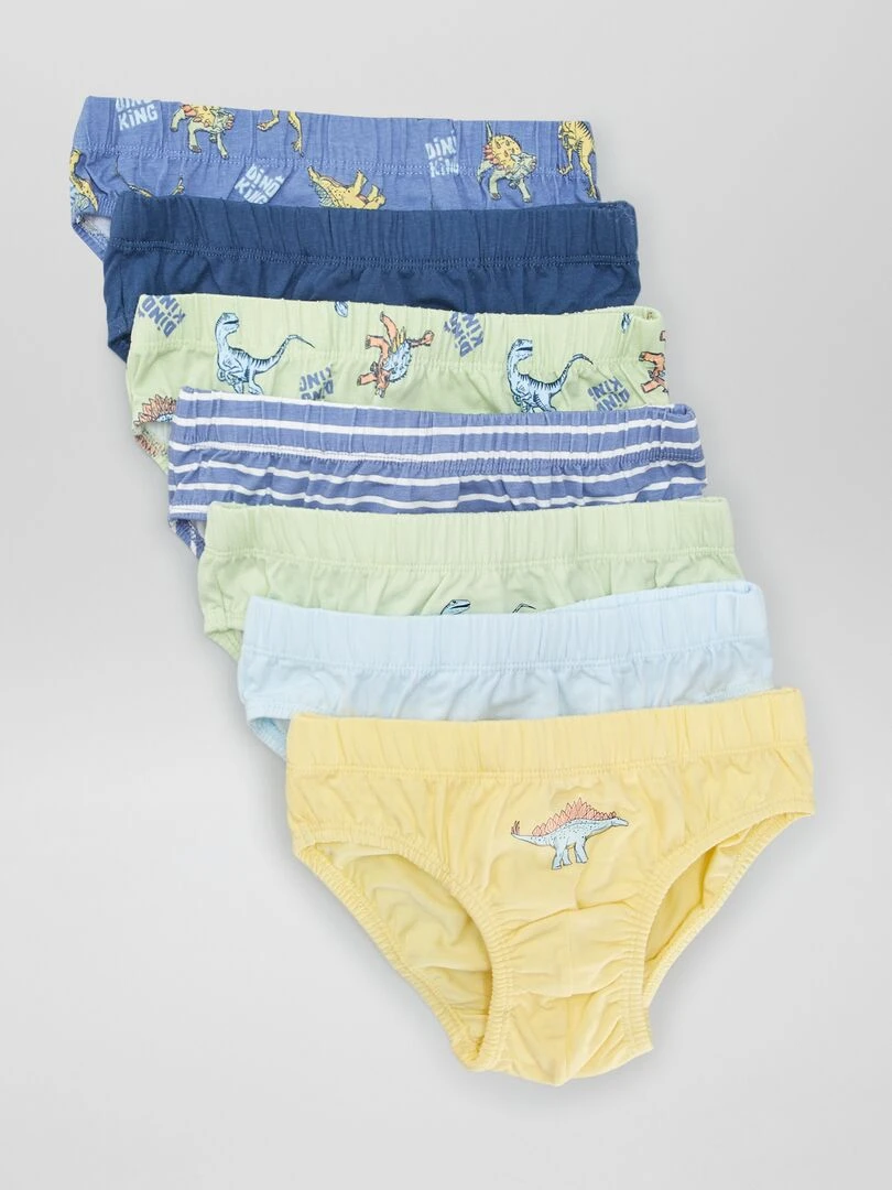 Lot de 7 slips imprimés BLEU