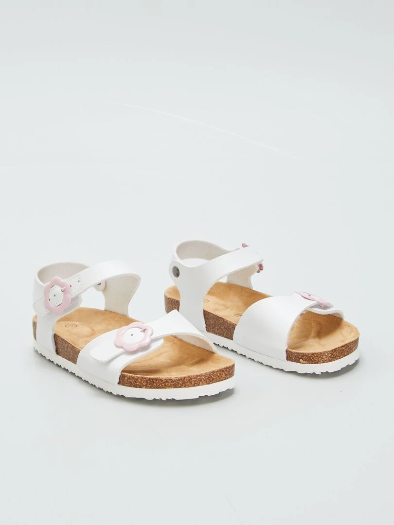 Sandales avec brides à boucles Blanc
