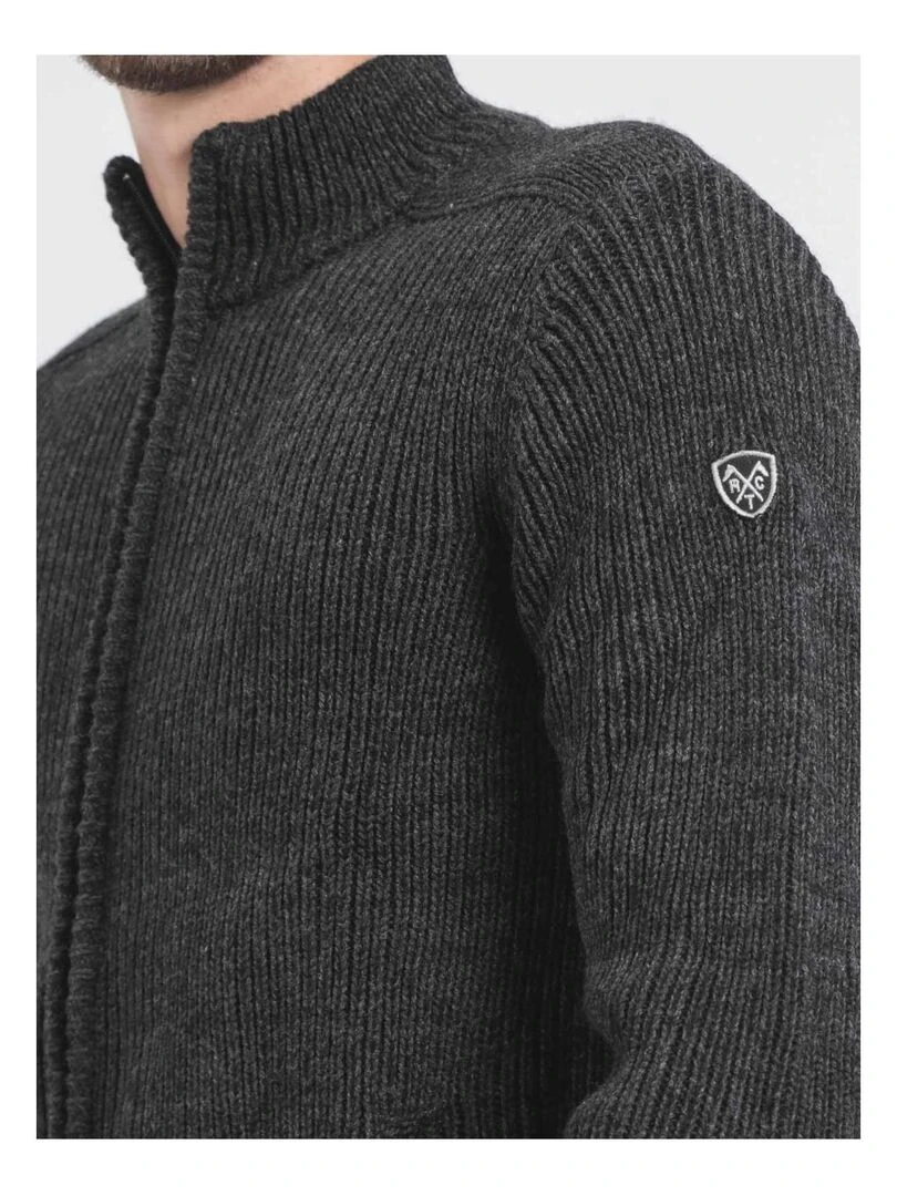Gilet zippé col montant LACHILI   Gris foncé