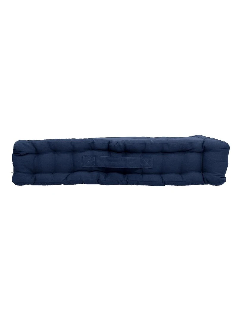 Coussin de sol uni en pur coton Bleu marine