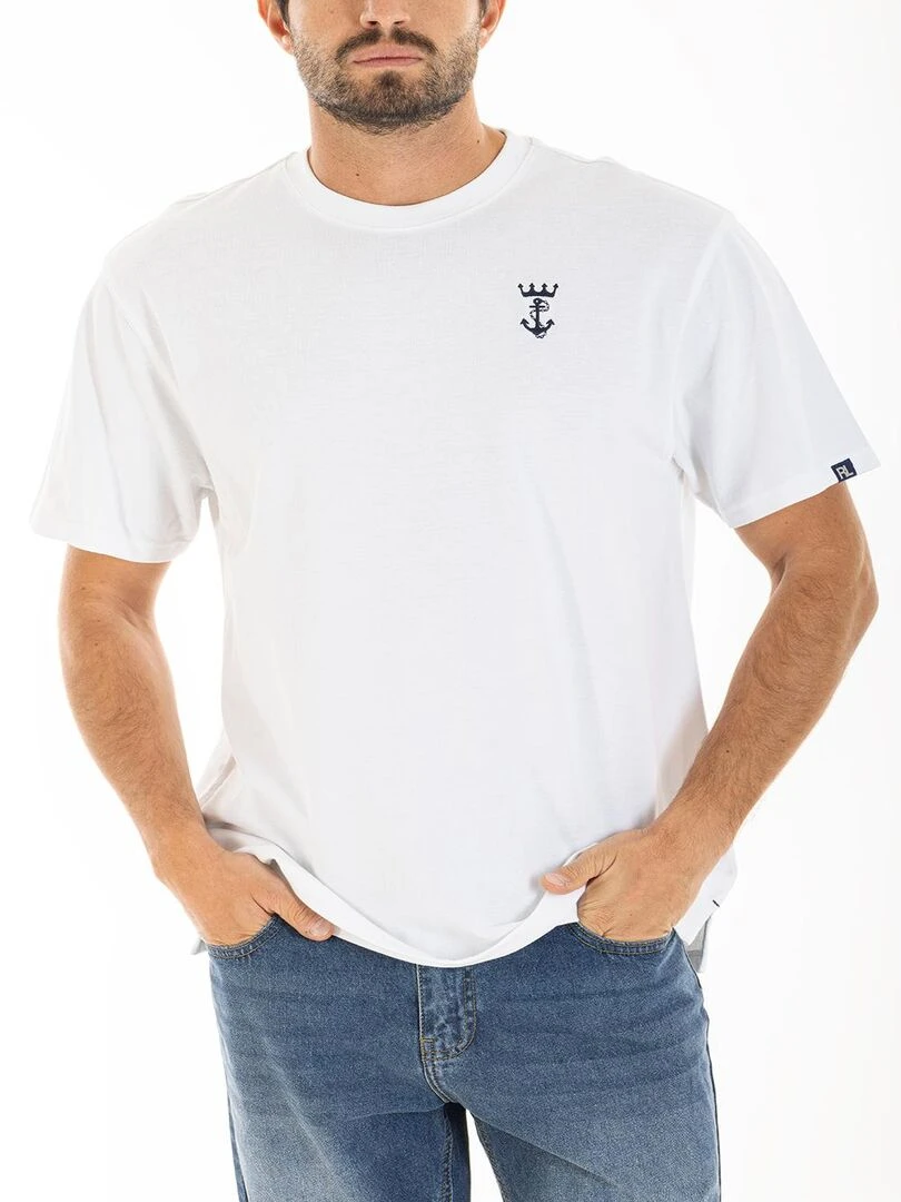 T shirt loose coton piqué CHASE 'Rica Lewis' Blanc