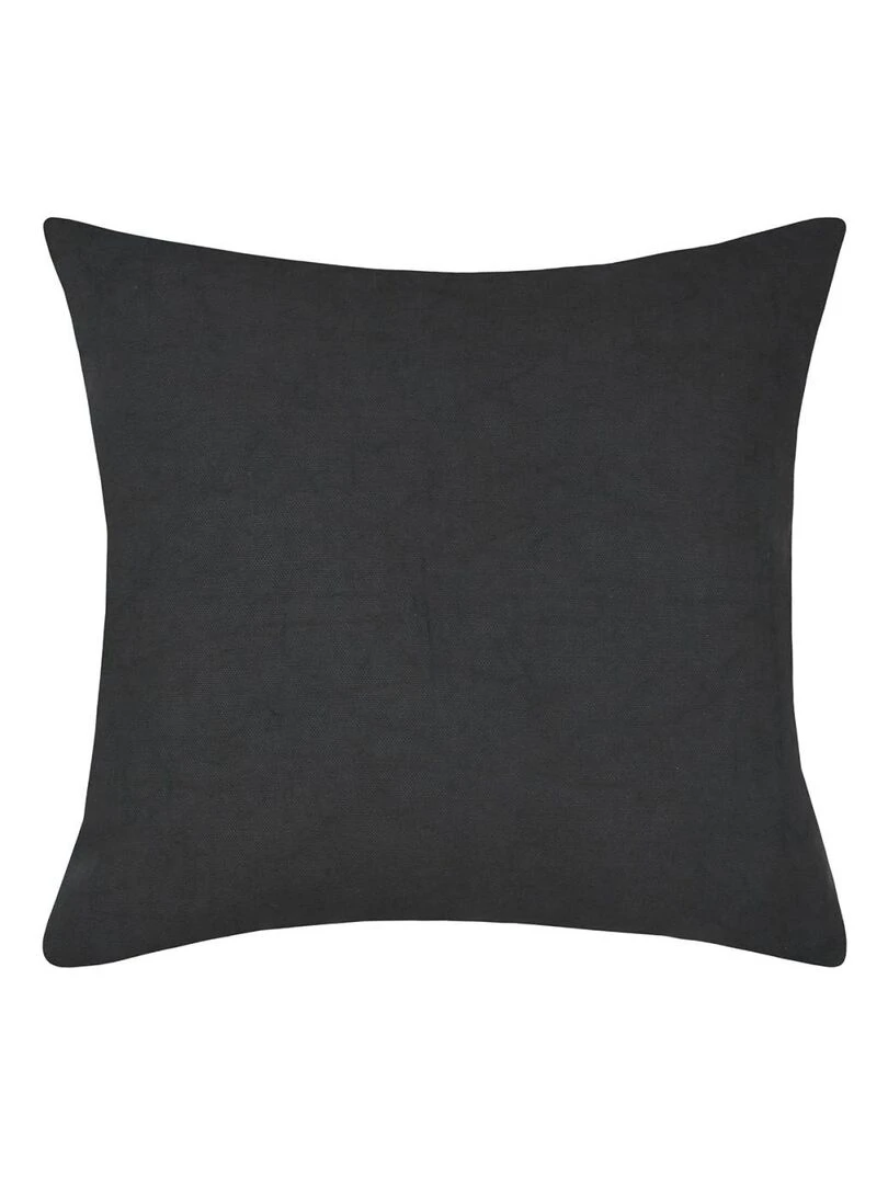 Housse de coussin 40x40 cm Macaco ardoise coton   Noir