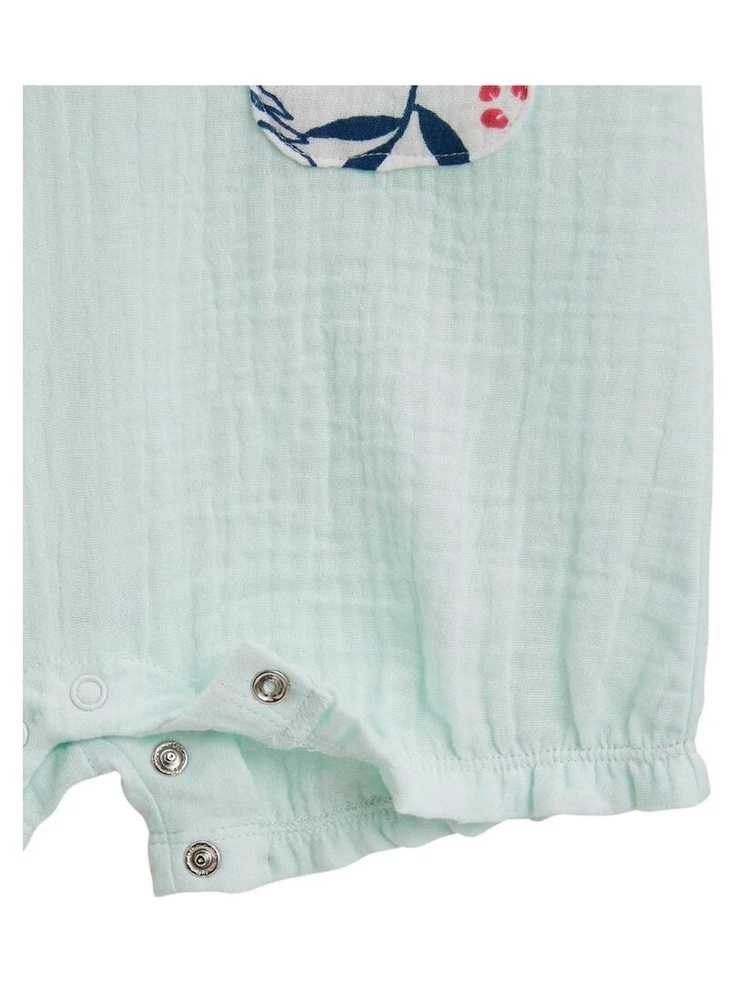 Barboteuse bébé en gaze de coton azur Dahlia   Bleu