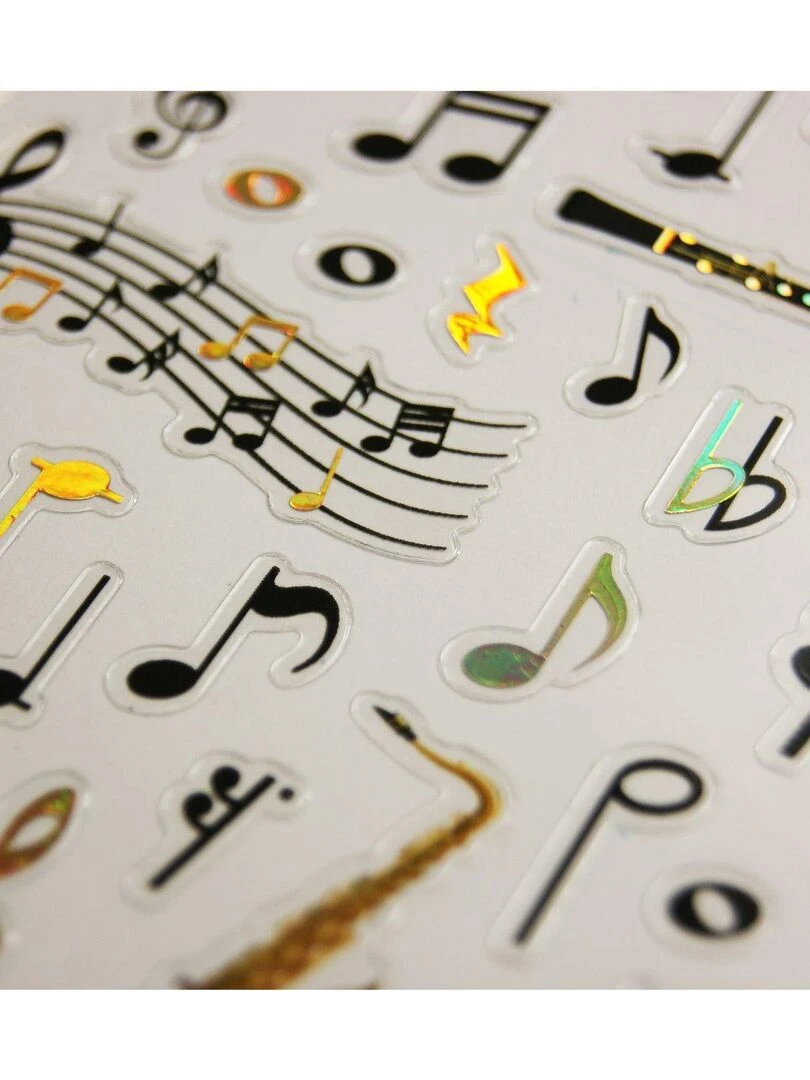 Stickers Notes et instruments de musique   Dorures   1 8 cm   N/A