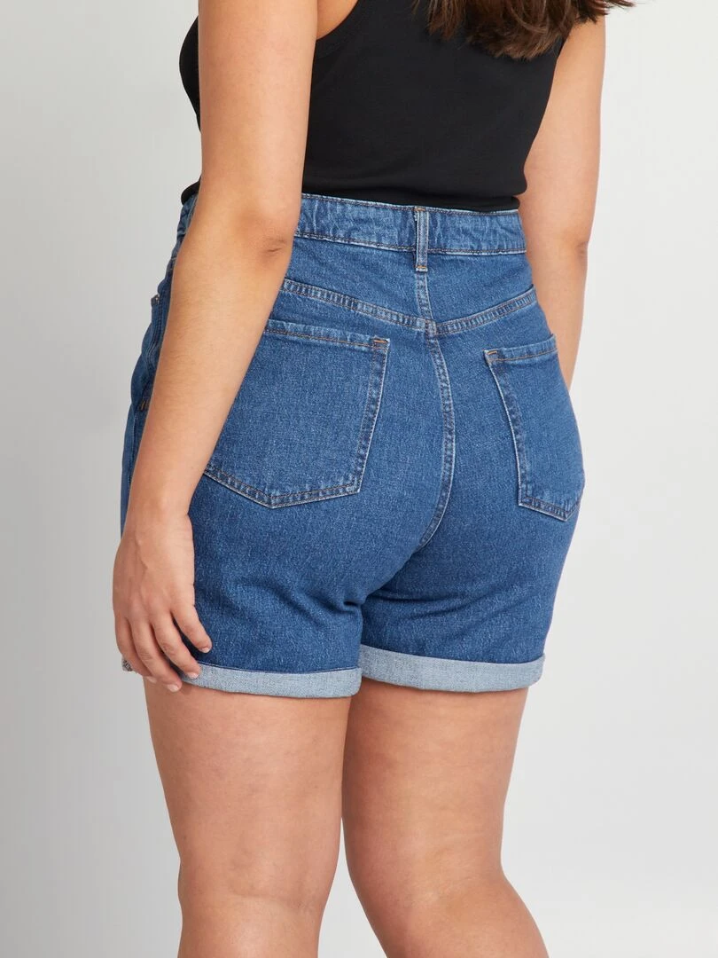 Short en jean à taille haute   Stone