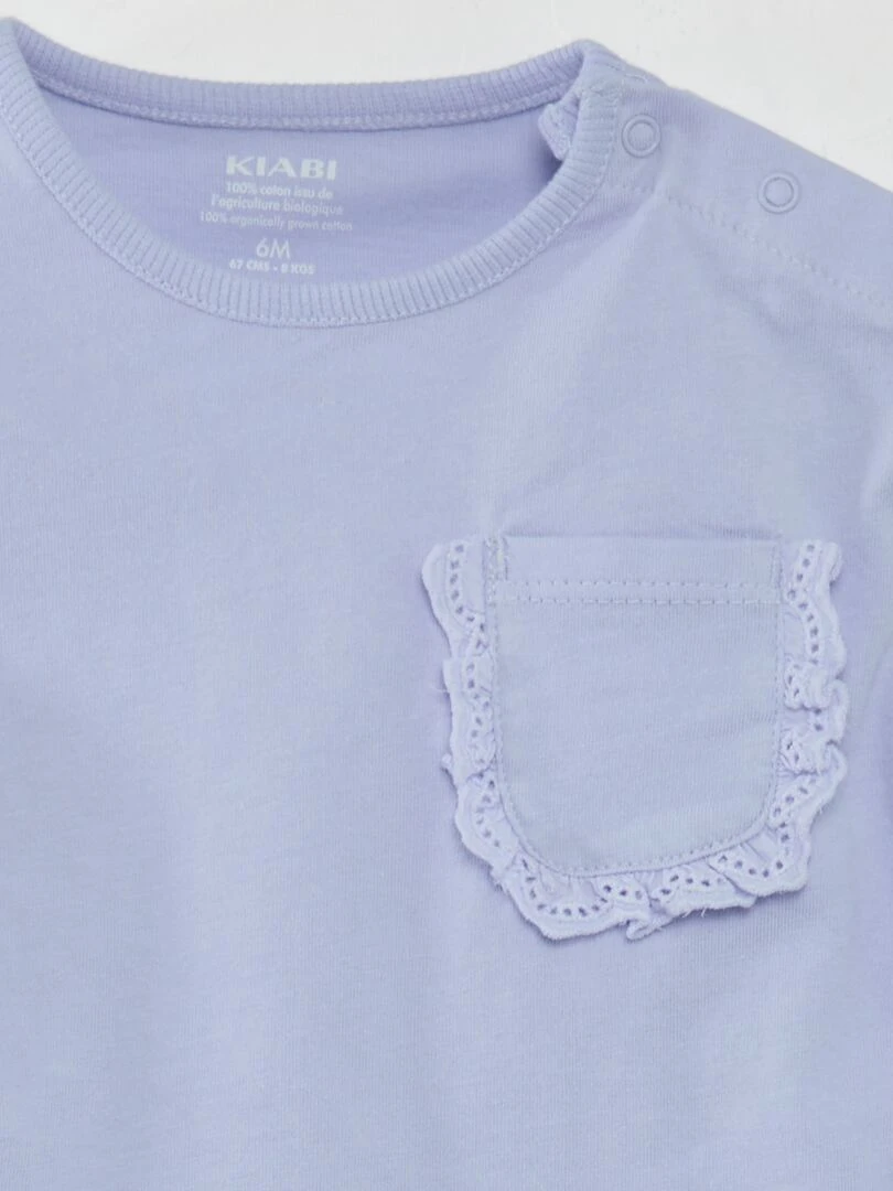 Ensemble en coton tee shirt + legging 2 pièces Bleu