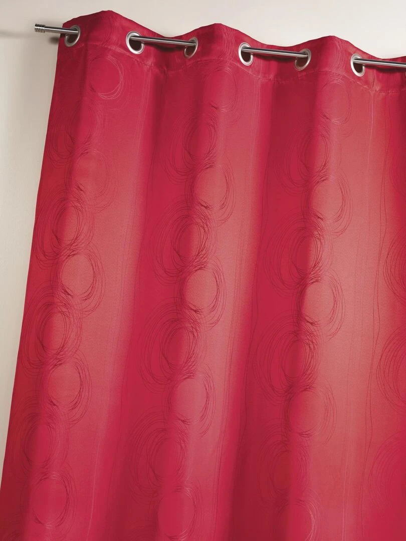 Rideau en jacquard avec imprimés "cercle" Rose fushia