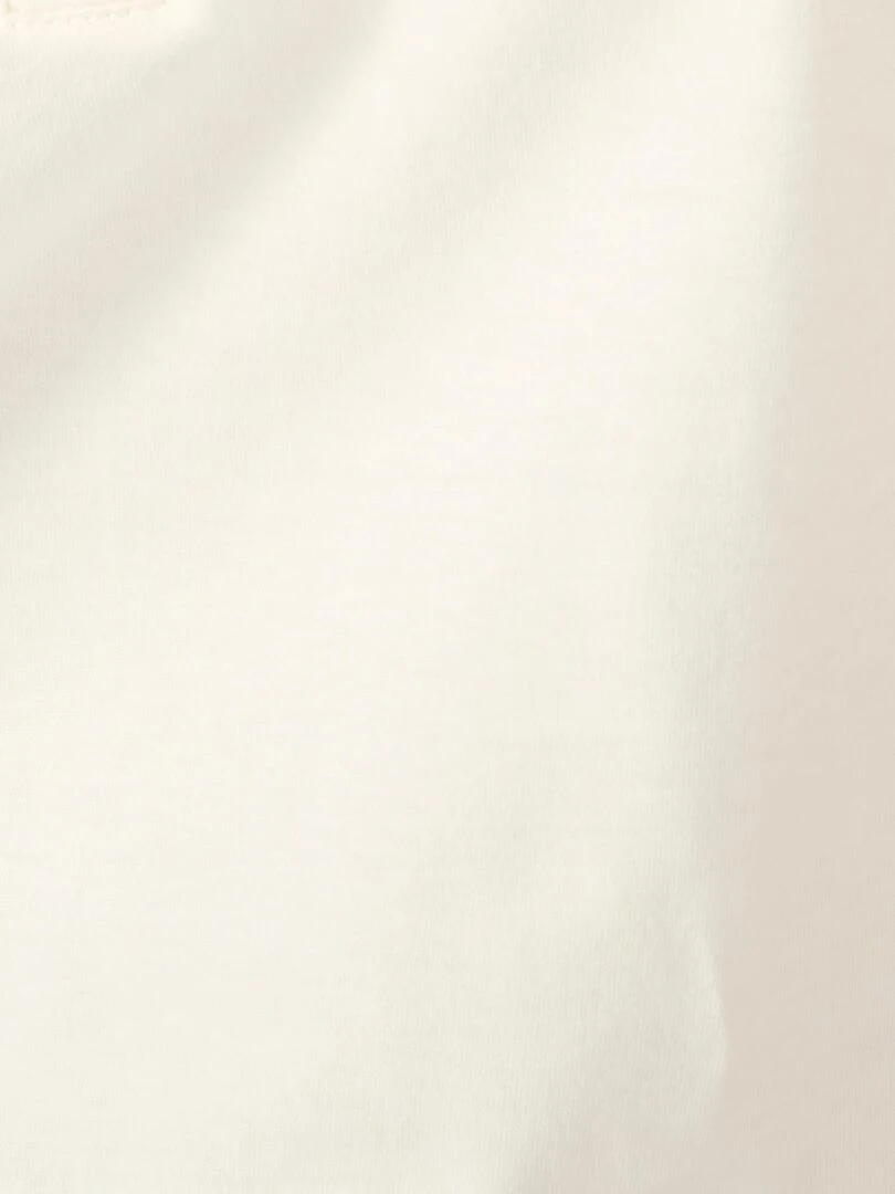 Tee shirt col rond fantaisie en pur coton.   Damart   Blanc cassé