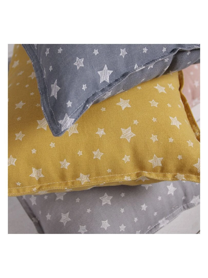 Lot de 2 Coussins décoration imprimé 'STELLA' 'TODAY'   Jaune