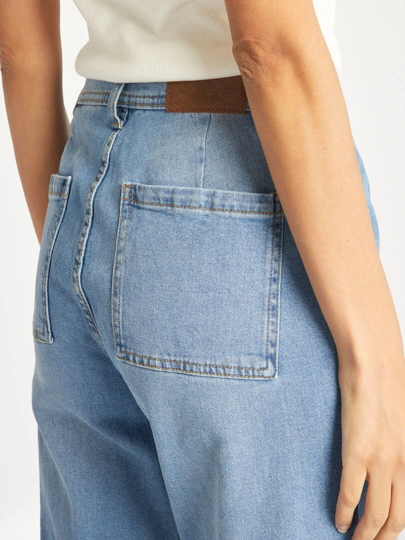 Jean wide leg à taile haute   Bleu