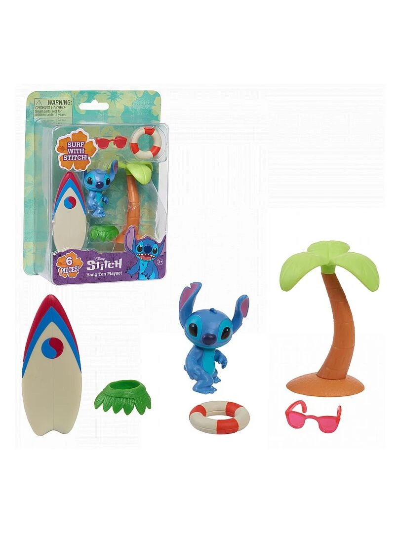 Disney stitch   coffret surf  palmier et figurine   N/A
