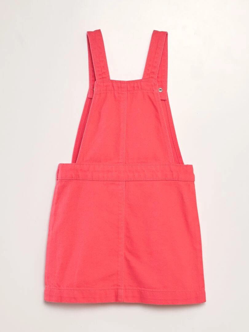Robe salopette avec patch Rose