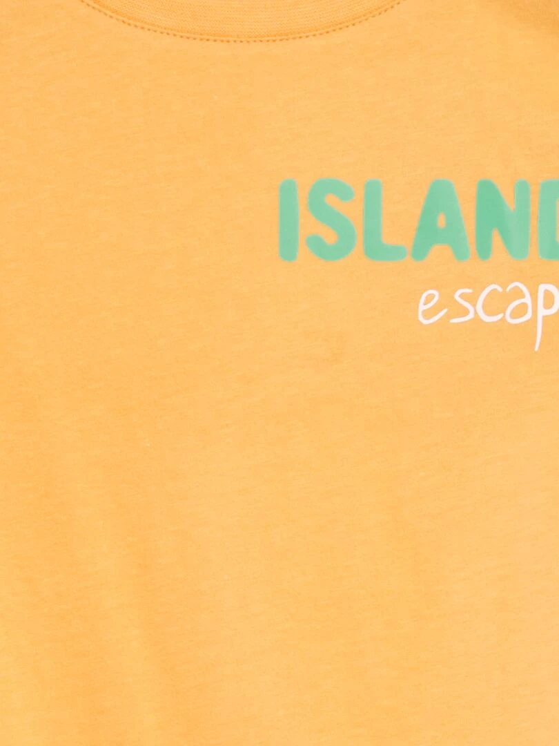 T shirt imprimé à manches courtes   ORANGE