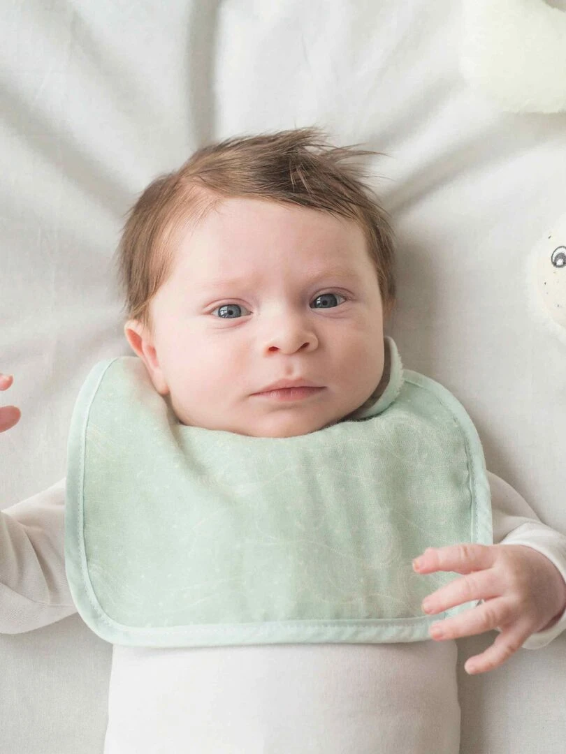 Lot de 3 bavoirs bébé Trois Kilos Sept Vert