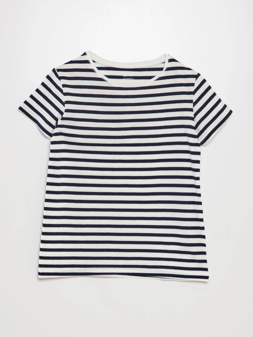 T shirt imprimé marinière Bleu marine