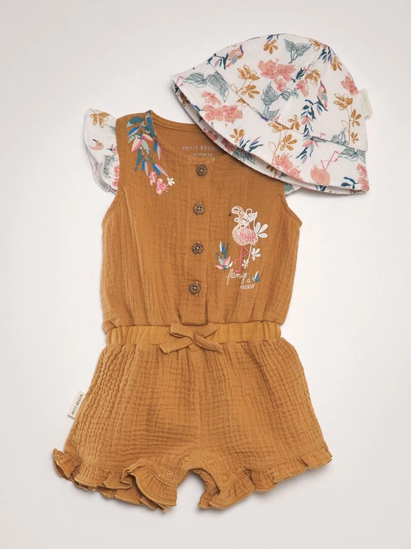 Combinaison en gaze de coton Orange