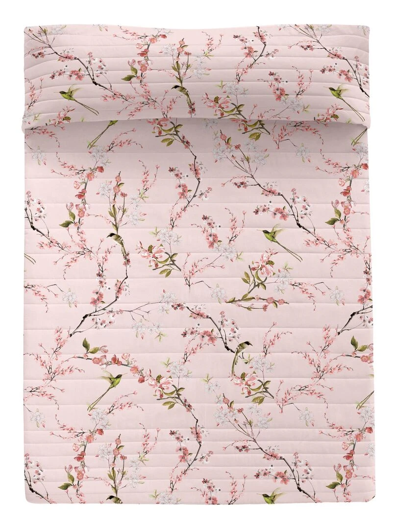 Couvre lit Chinoiserie rose "Happyfriday"   Rose