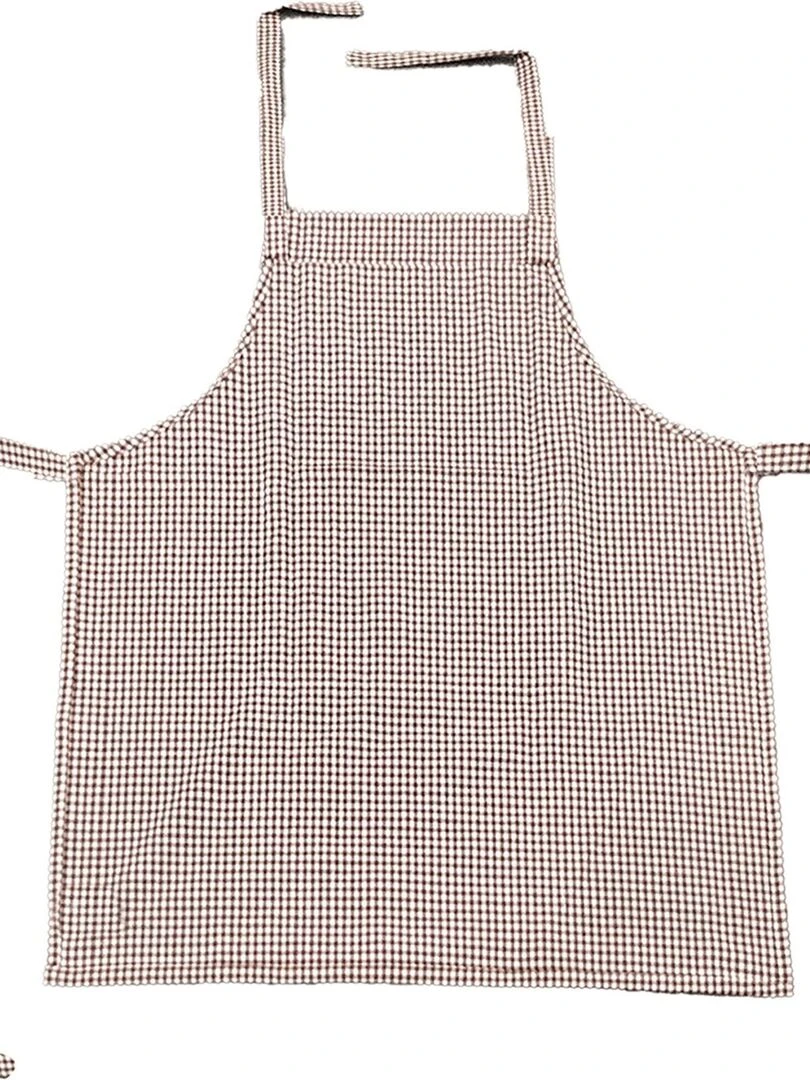 Tablier de cuisine à petits carreaux Beige sable