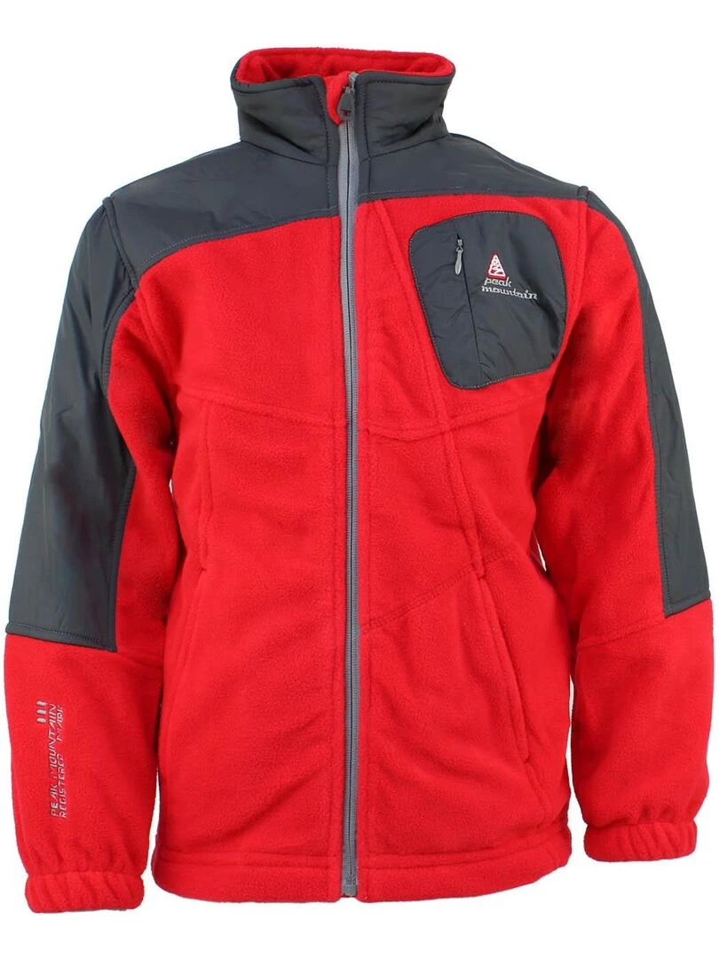 Blouson polaire garçon ECELIK PEAK MOUNTAIN Rouge