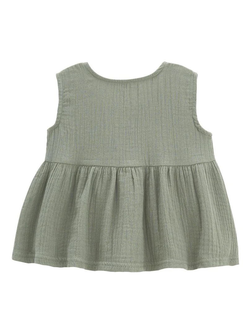 Ensemble bébé blouse en gaze de coton et legging Crazy Colibri   Vert