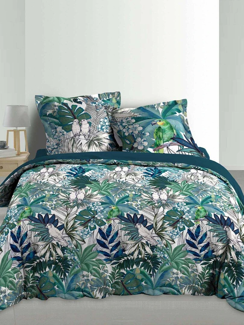 Parure Housse de couette Percale Collection Joli Colibri Bleu