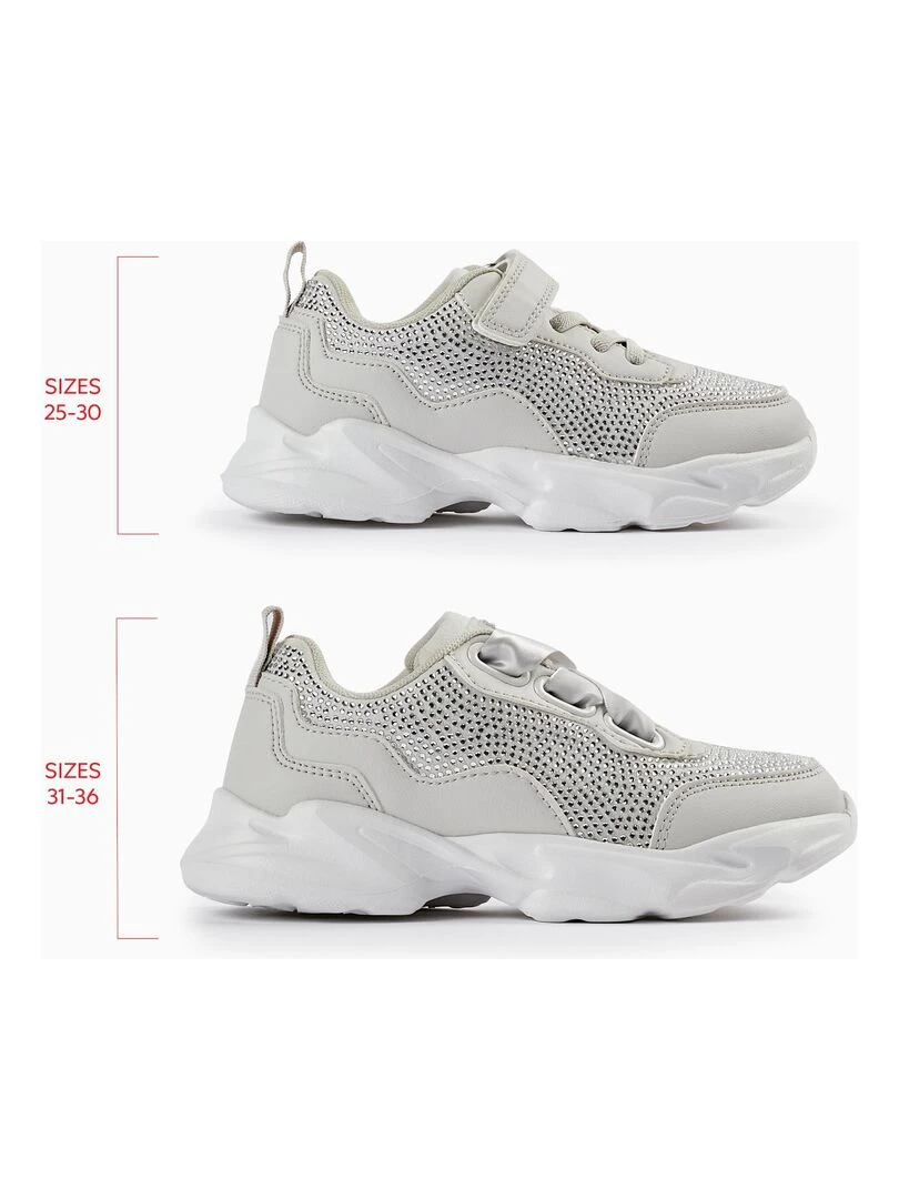 Baskets avec Strass pour Fille 'Superlight' CÉRÉMONIE Gris