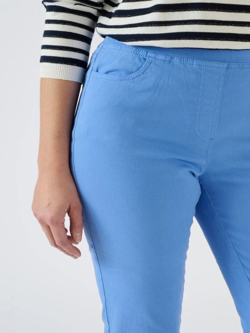Pantalon gabardine extensible Damart Bleu