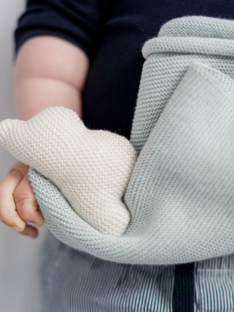 Tissu câlin hochet en coton nuage   Blanc