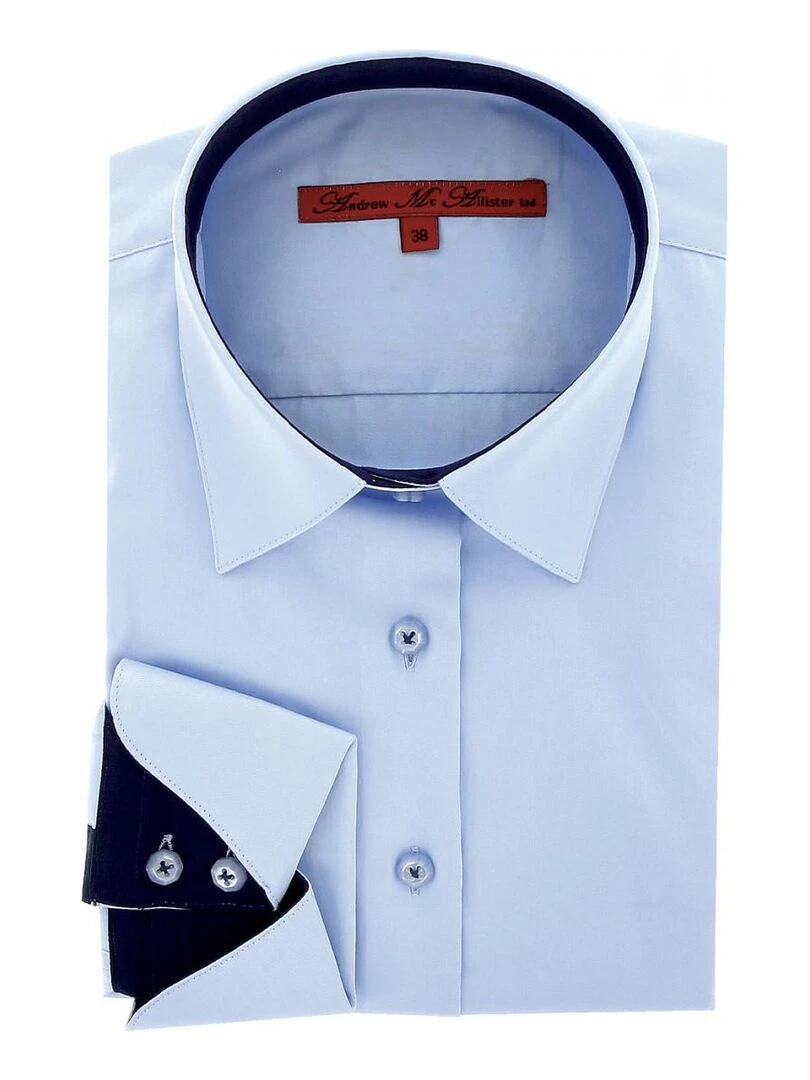 Chemise brodée LOVE Bleu
