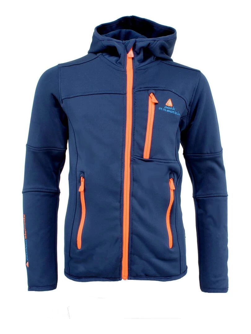 Blouson polarshell garçon ECAMPUS PEAK MOUNTAIN Bleu marine