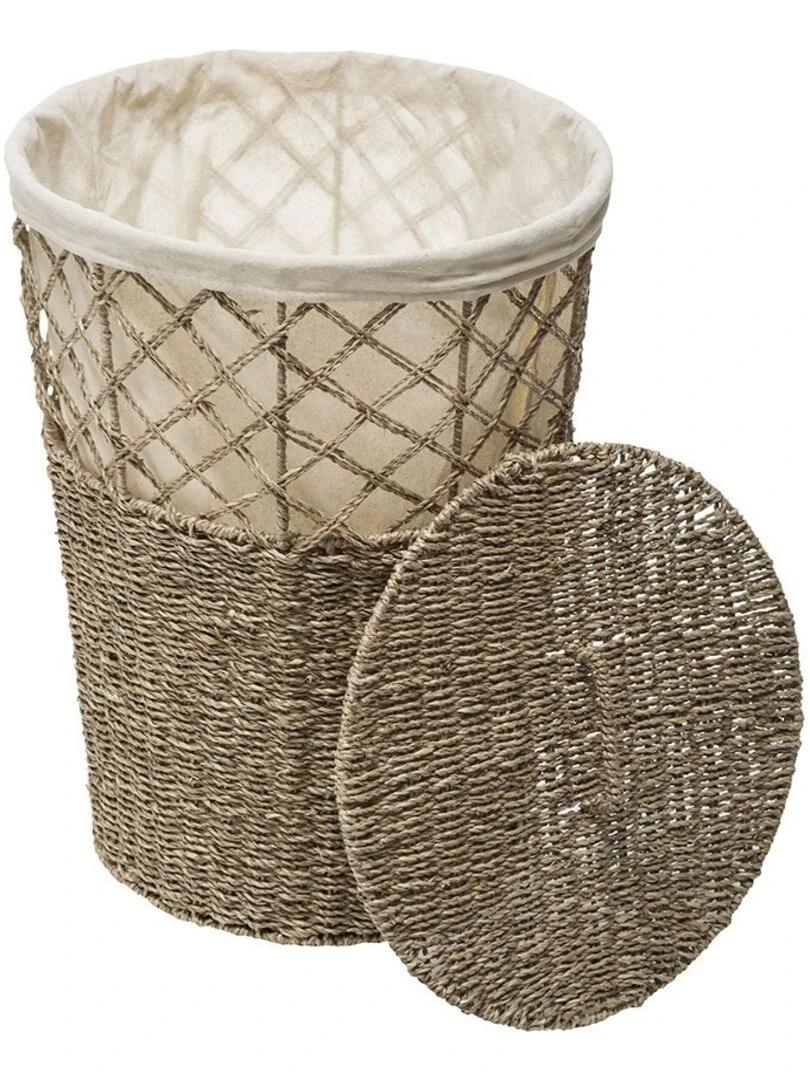 Panier à linge 41L rond seagrass   Beige