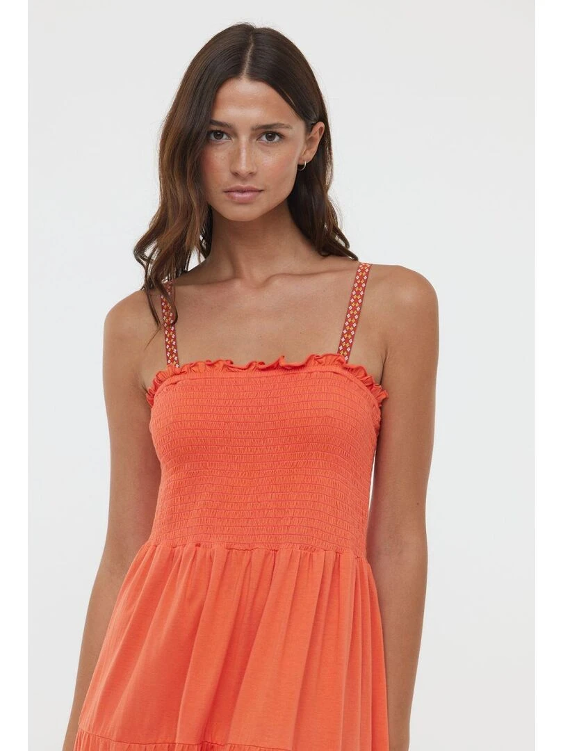 Lee Cooper   Robe manches bretelles coton  LOUXY SM   Orange mandarine