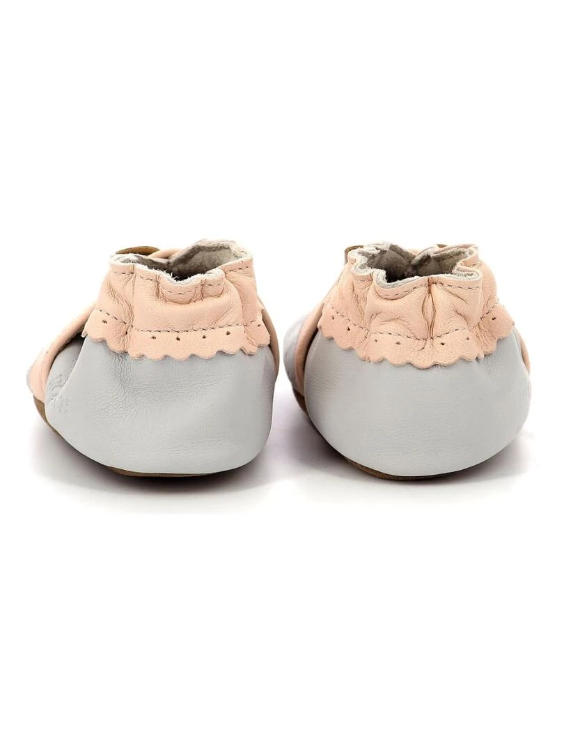 Chaussons Cuir Happy Mood   Gris