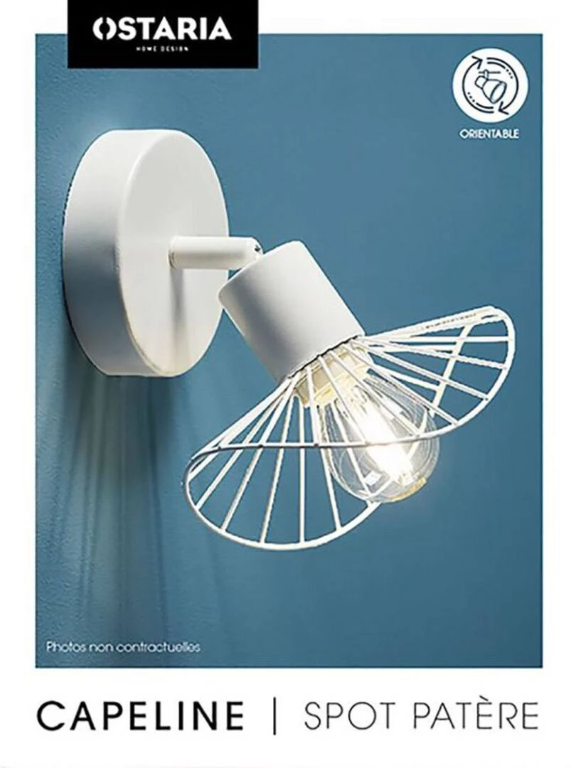 Applique spot orientable Capeline blanc   Blanc