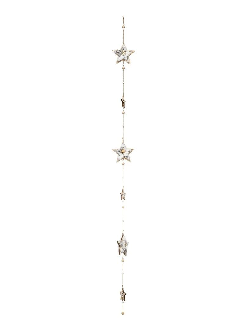 Guirlande en bois avec étoiles en fourrure Marron foncé
