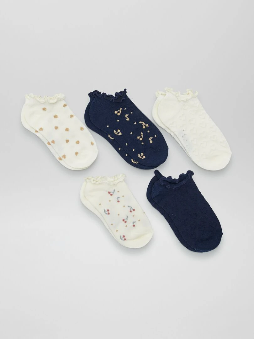 Lot de 5 chaussettes fantaisies Bleu
