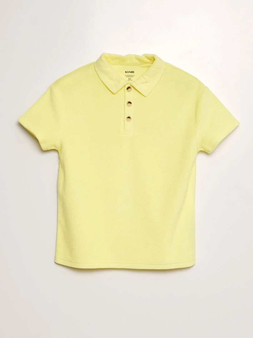 Polo uni en éponge Jaune