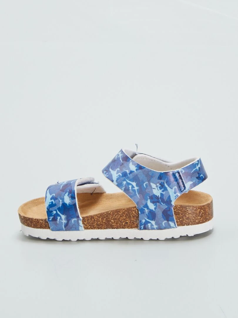 Sandales à scratchs   Bleu