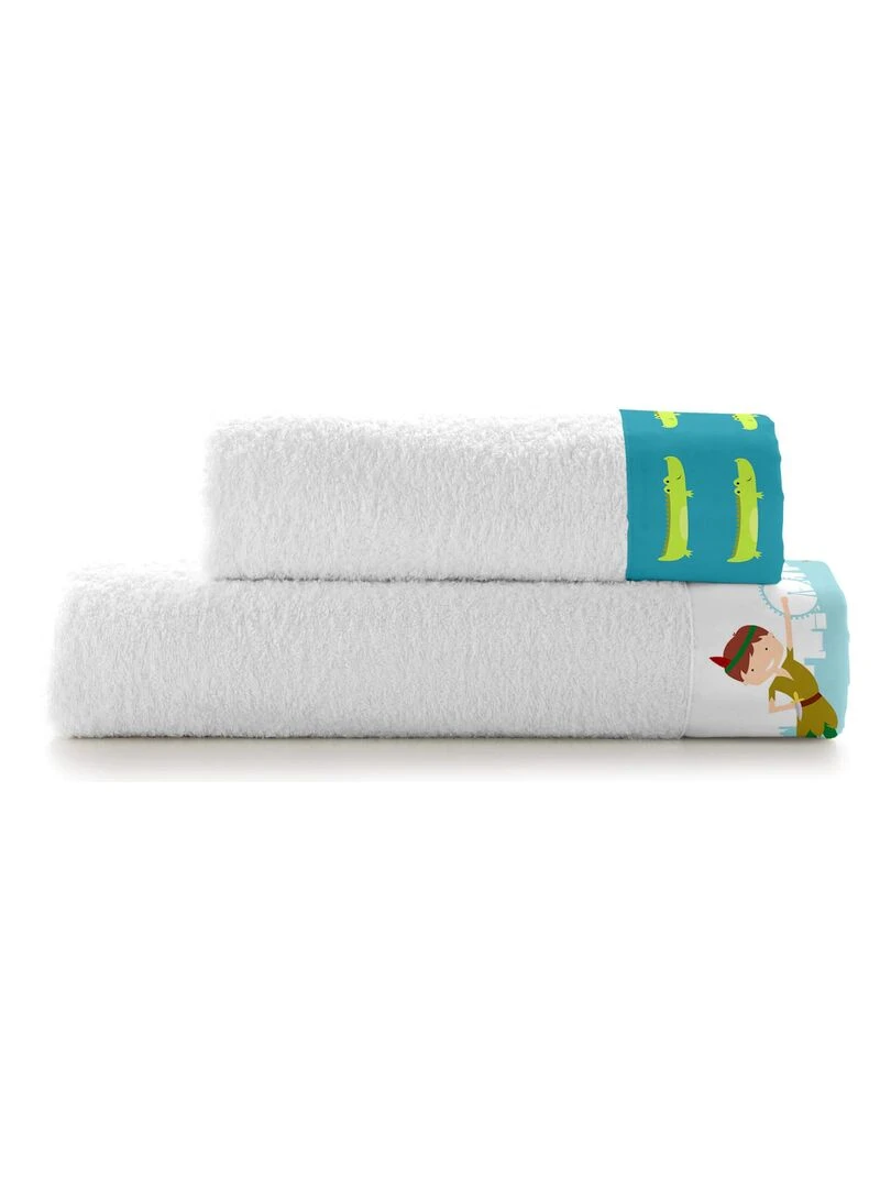 Lot de serviettes Flying boy "Happyfriday" Blanc