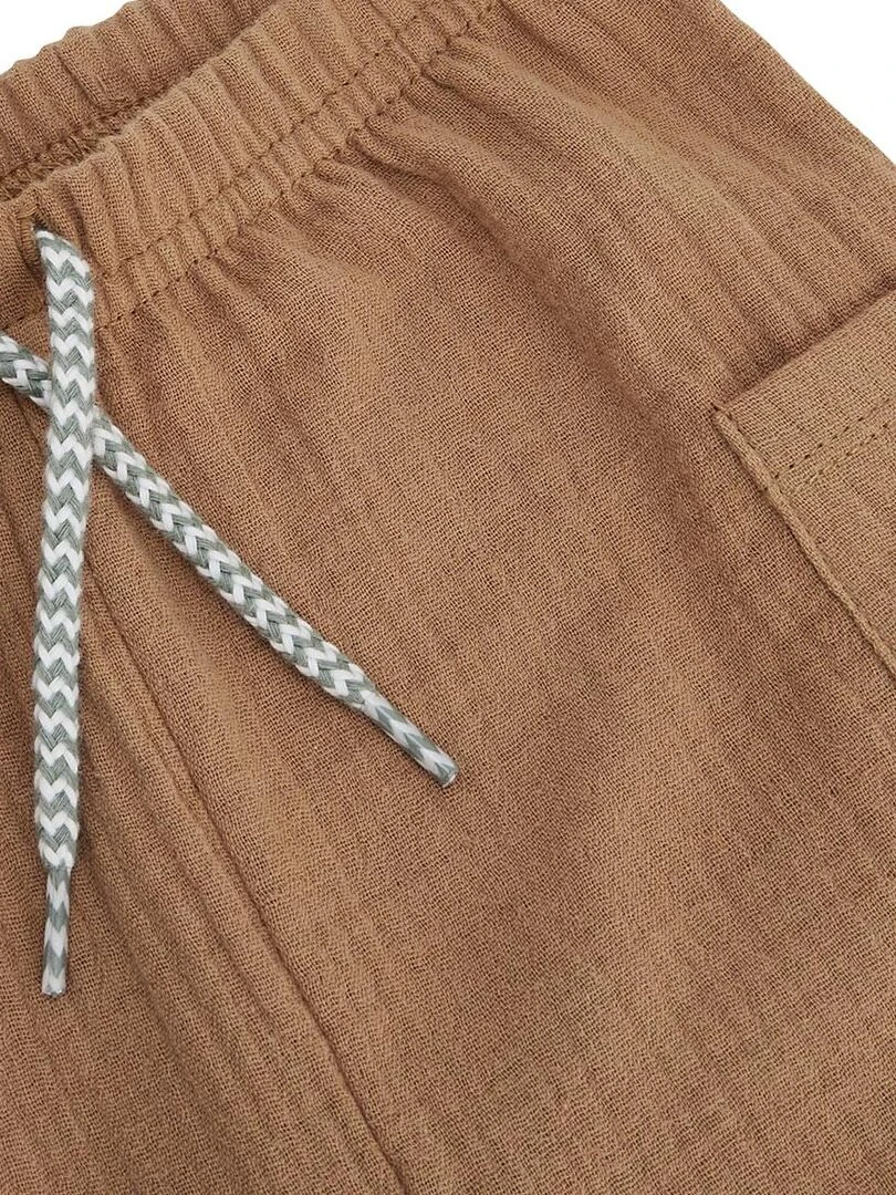 Pantalon bébé en gaze de coton camel Gao   Camel