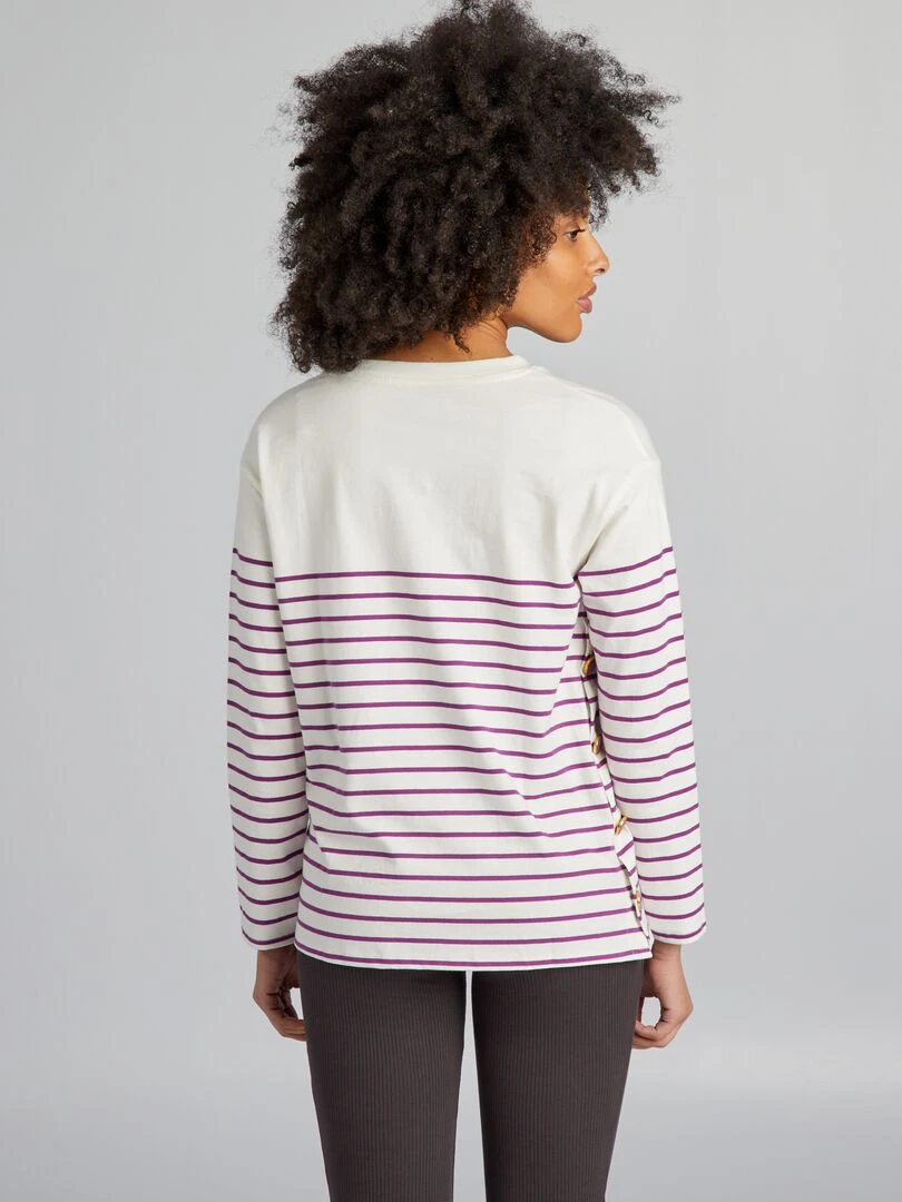 T shirt d'allaitement à rayures   Rose