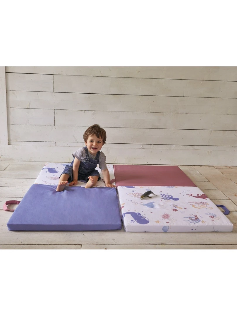 Tinéo   Tapis D'éveil Trésors De L'océan   120x120x4cm   bleu marine