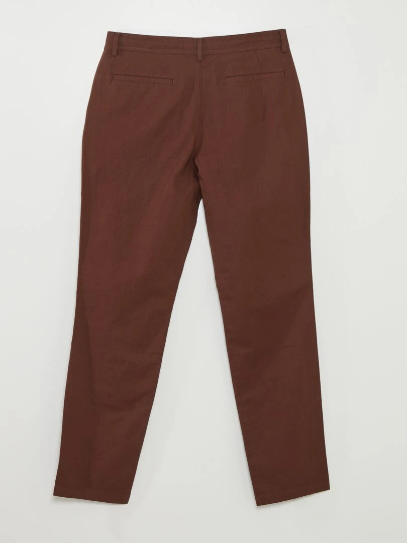 Pantalon chino droit Marron