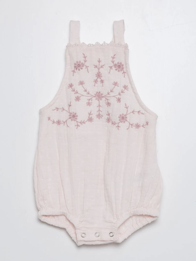 Combinaison en double gaze de coton Rose