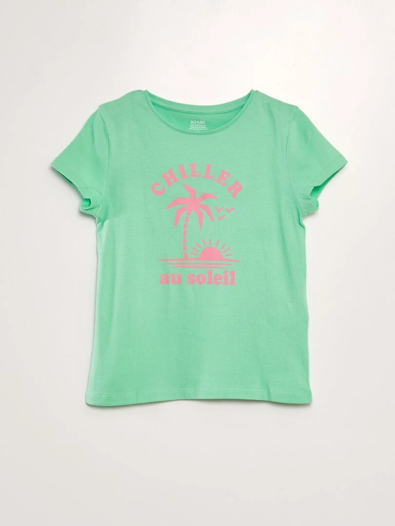Lot de 2 tee shirts à message   Rose/vert